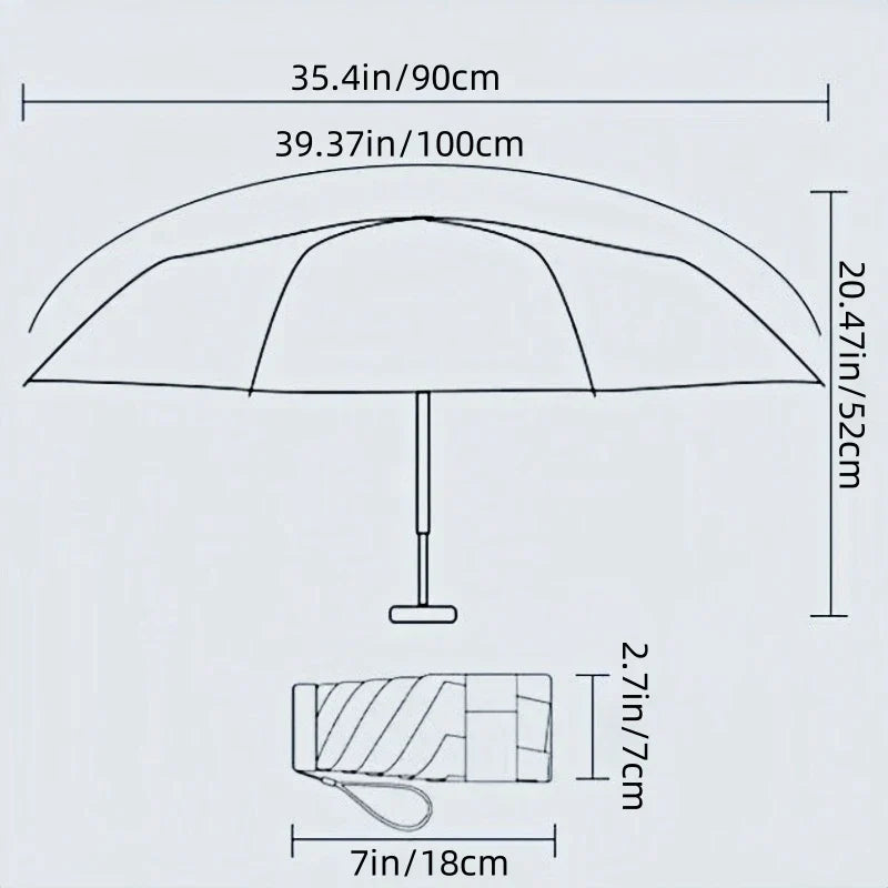 55% Off Mini Sun Umbrella Small Pocket Rain Umbrella Vinyl Folding UV Ultraviolet Protection Sun Shade Pocket Parasol Capsule
